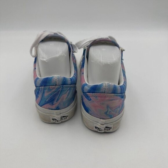 Vans Authentic Old Skool Blue Pink Swirl Oil Slick Low Top Sneakers Size M 5.5 W - Picture 6 of 9